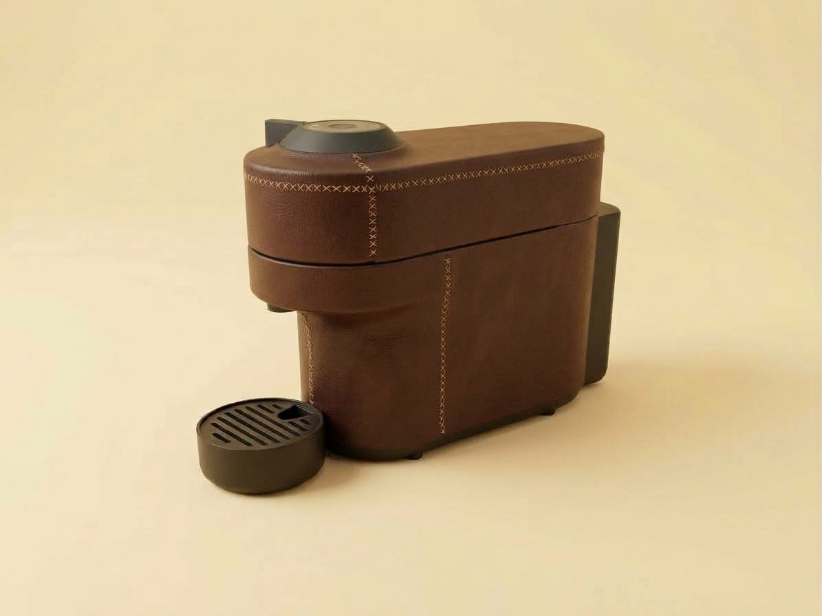 Cafetera forrada de cuero - cuero artesanal Betto