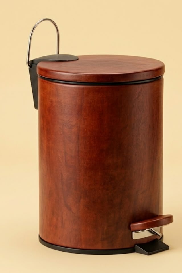 Papelera redonda con pedal (ref. BET401) - cuero artesanal Betto