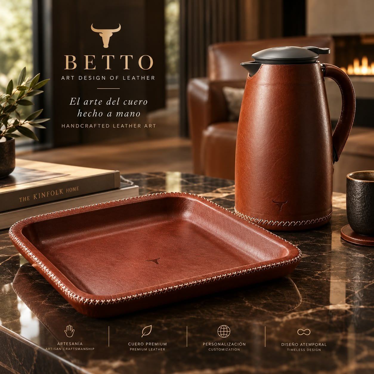 Proyecto Betto Art Design of Leather, pieza de cuero artesanal instalada
