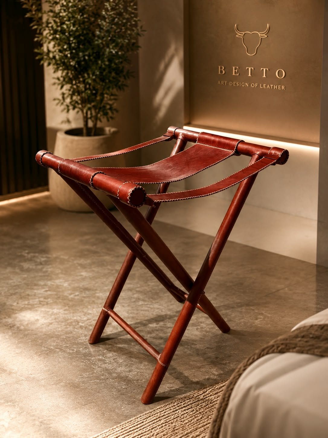 Proyecto Betto Art Design of Leather, pieza de cuero artesanal instalada